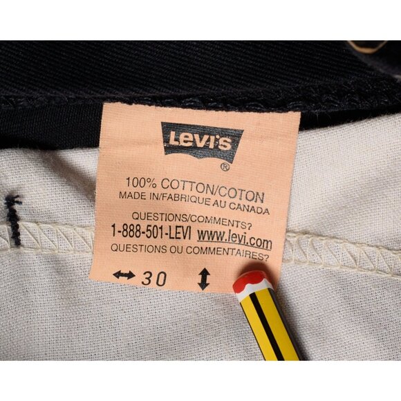 Vintage Levi's White Tab Size 30 Black Denim Jean Shorts Made in Canada Y2K 90s - Picture 6 of 7